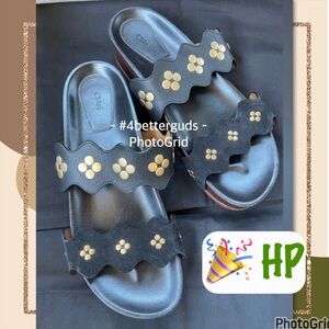 Chloe Lauren Scalloped Straps Calfskin Leather & Suede Studs Platform 41 Italy